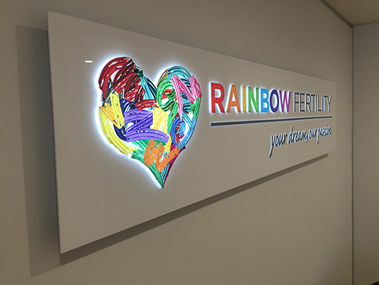Rainbow Fertility Office signage